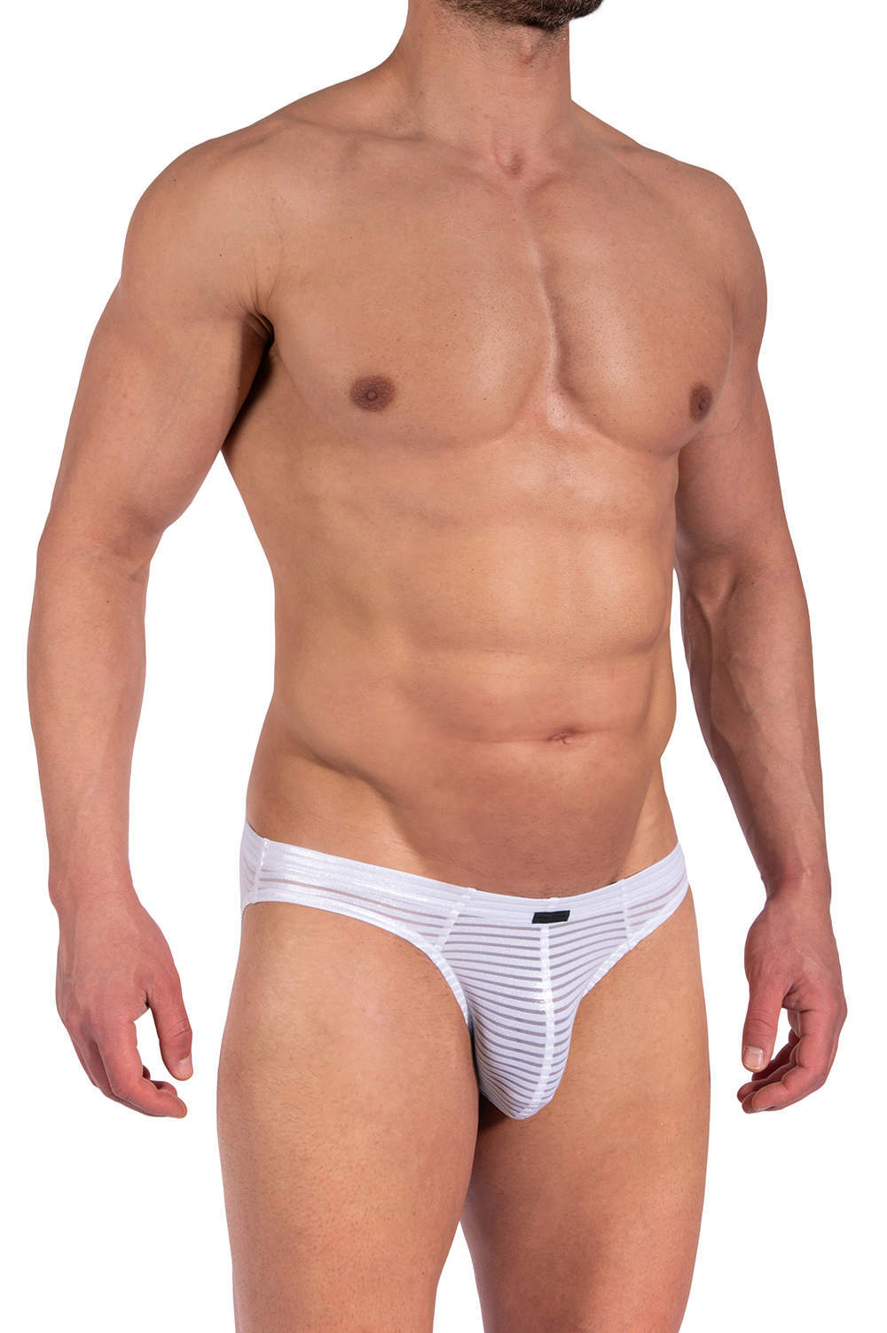 Shop glistening Manstore M2375 Micro Brief men’s underwear slips in semi transparent stripes. Sleek male bikinis in a fabulous low rise shape. Buy now