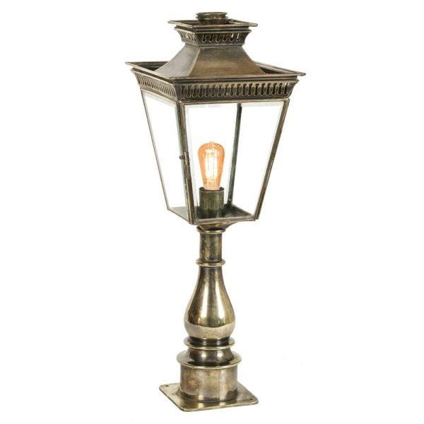 Limehouse Pagoda Pillar Lamp Distressed Finish Outdoor Lighting Outdoor Lighting Brassgold