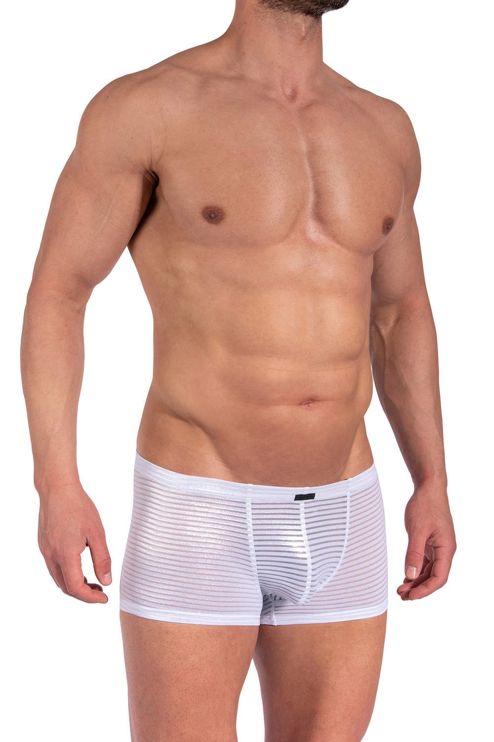 Glistening Manstore M2375 Micro Pant stripy men’s underwear boxer briefs. Shop semi transparent male trunks – more luxury gents’ undershorts online