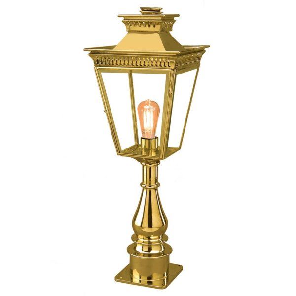 Limehouse Pagoda Pillar Lamp Lacquered Polished Brass Outdoor Lighting Outdoor Lighting Brassgold