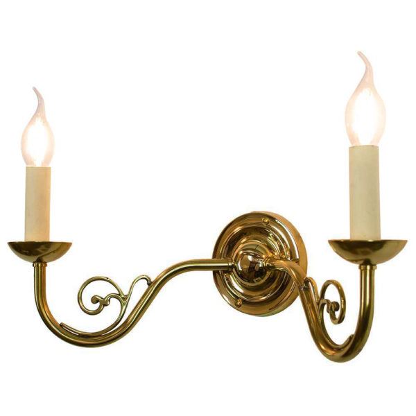 Twin Cottage Wall Light Unlacquered Polished Brass