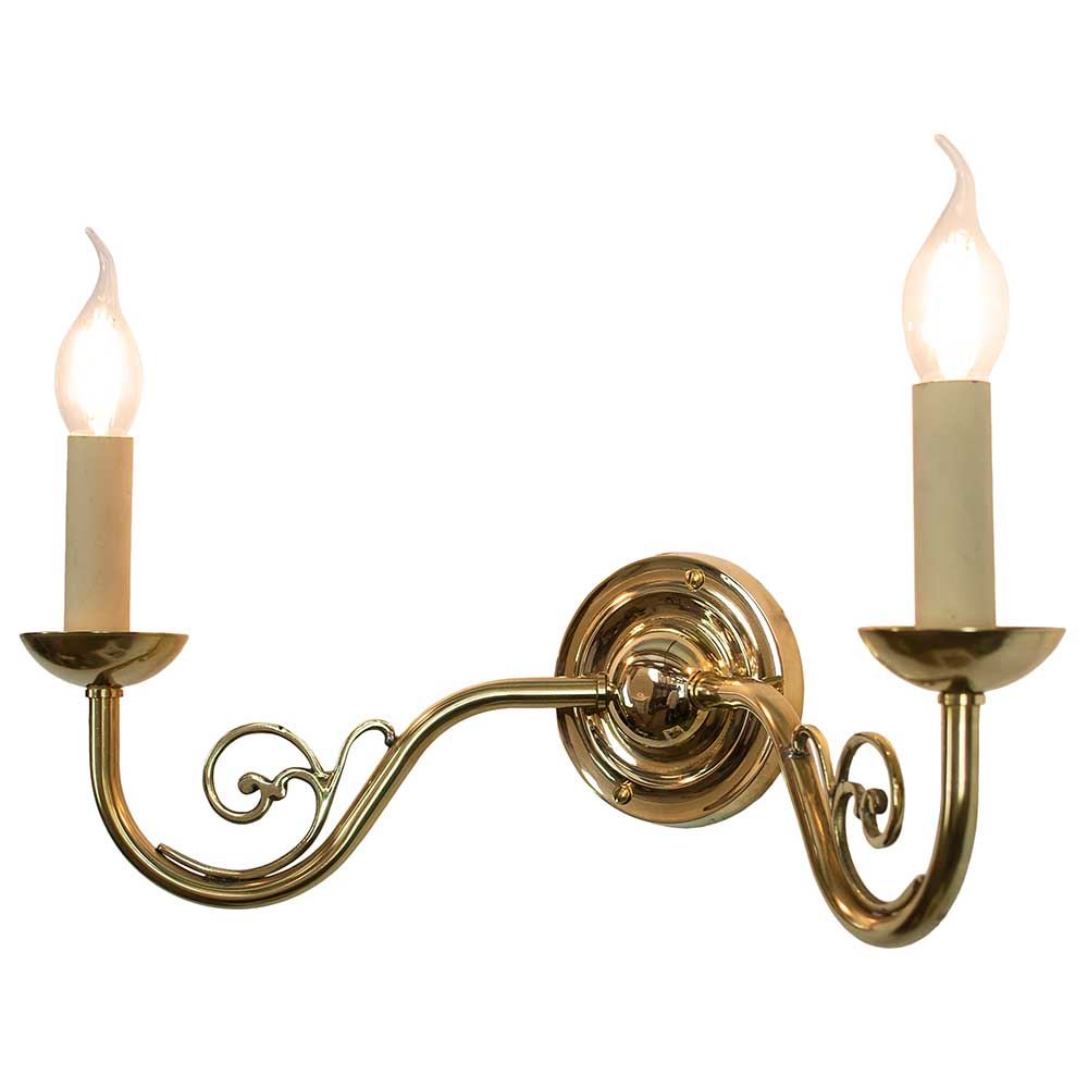 Twin Cottage Wall Light Lacquered Polished Brass