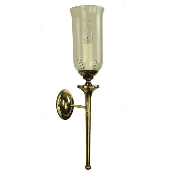 Grosvenor Wall Light With Storm Glass Polished Nickel