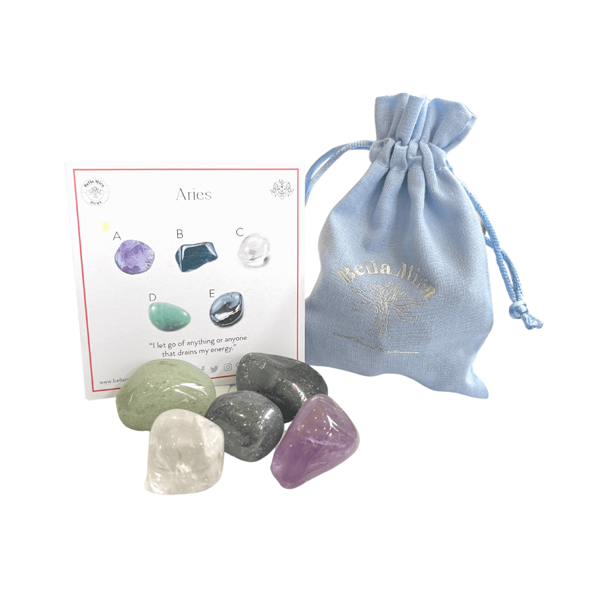 Image of Aries Zodiac Birthstones Crystal Gift Pack