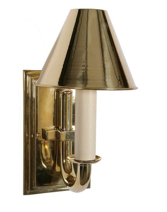 Eton Wall Light Lacquered Polished Brass With Matching Shade