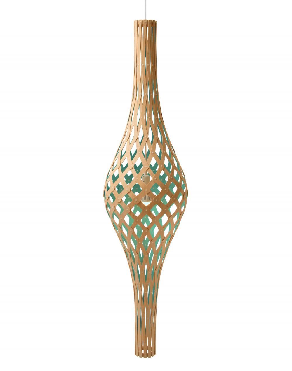 David Trubridge Nikau Pendant Coloured 1 Side Aqua Blue Designer Pendant Lighting