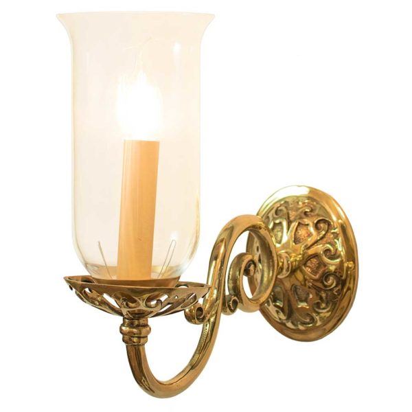Empire Wall Light Storm Shade Lacquered Polished Brass