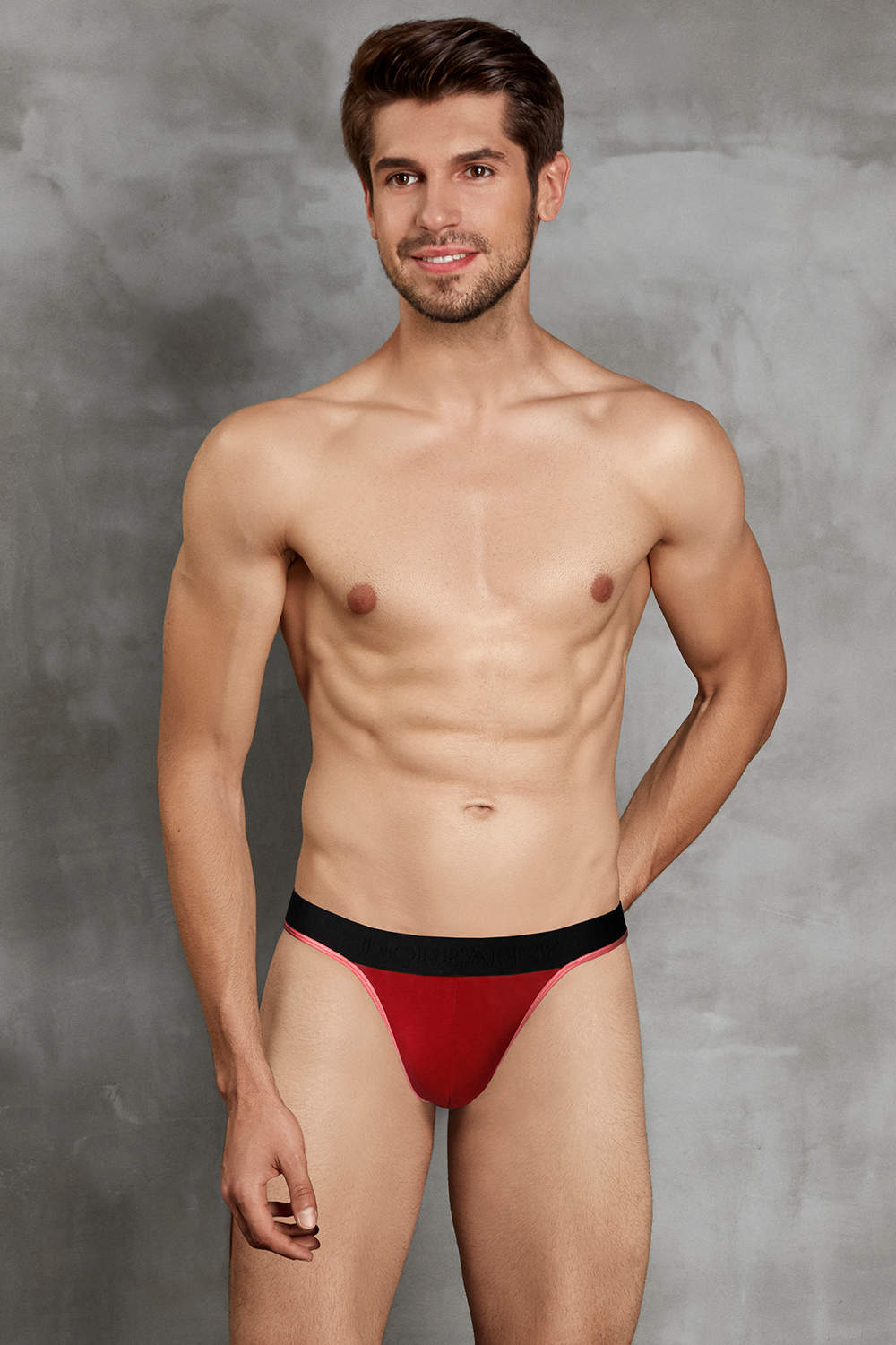 Shop tiny Doreanse 1012 Sexy Cotton Thong men’s underwear. Super comfortable male string briefs with satin trim. Low profile pouch. Buy online
