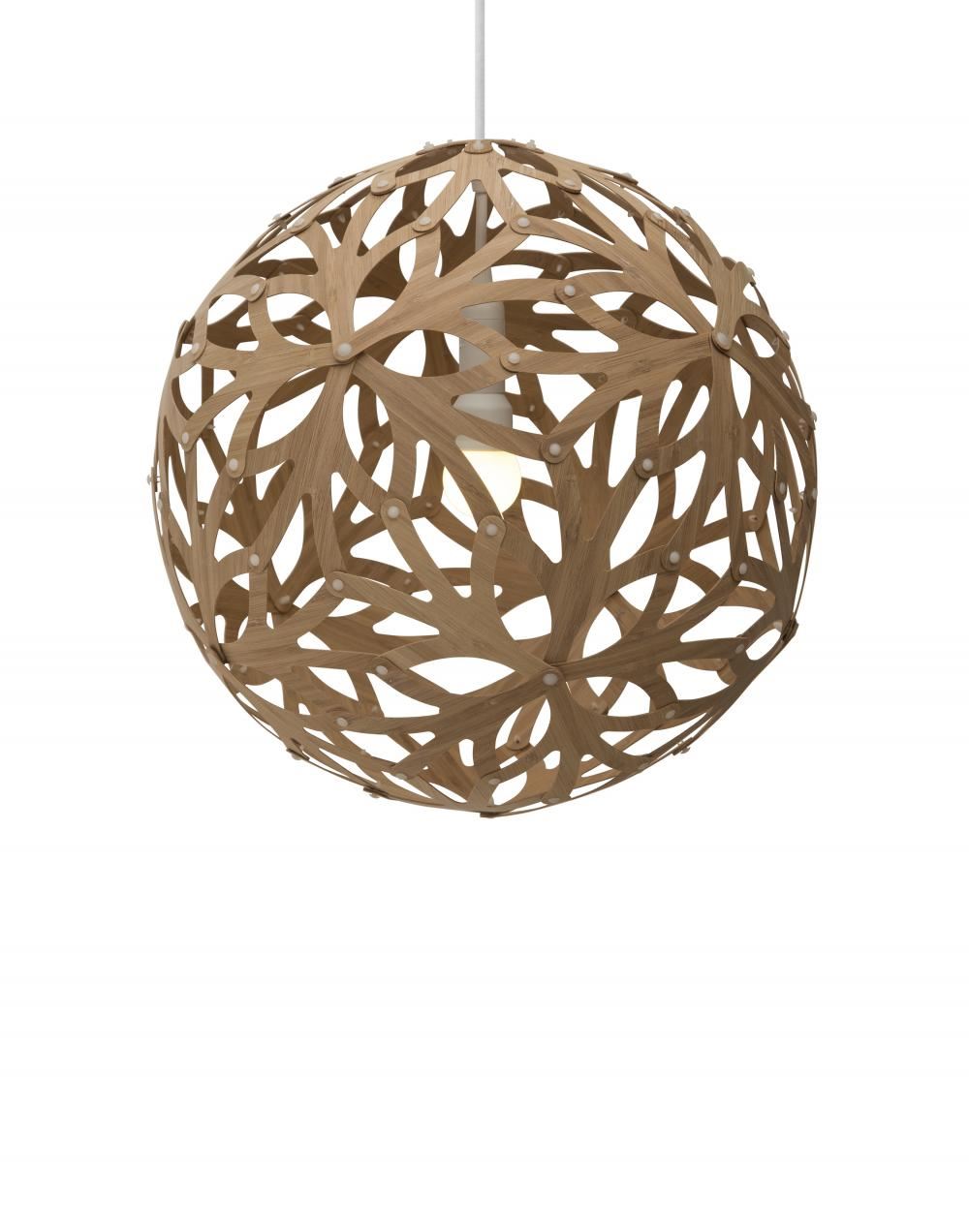 David Trubridge Floral Pendant Small Dark Wood Designer Pendant Lighting