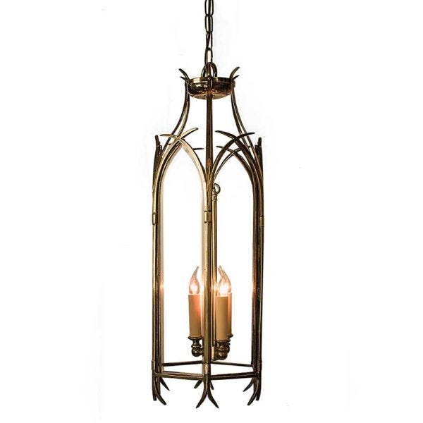 Large Gothic Hanging Lantern Bronze