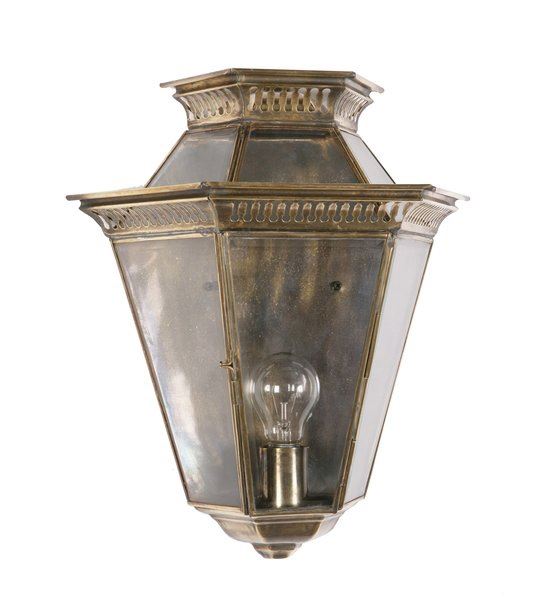 Bevelled Glass Wall Lantern Lacquered Polished Brass