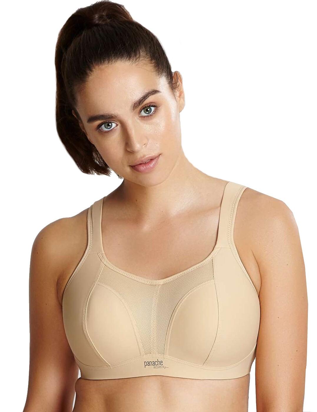 The Sports Bra by Panache Lingerie has been designed to reduce breast bounce by up to 83%.The Panache sports bra offers the ultimate support for any sport. A favourite due to its supreme support and comfort whilst exercising. The fashionable and stylish sports bras has lightly moulded cups to reduce friction, and is the first non wired Sports bra that Panache has designed. The non wired bras has been designed to offer excellent support without the need for the additional underwired support. The sports bra keeps moisture away from the skin with a breathable mesh to keep the body cool during exercise, with adjustable padded shoulder straps and fastens with three hooks at the back across three columns. The bra comes with the option to change the sports bra to a racerback with the J-Hook Feature.  Designed to reduce breast bounce Offers amazing support Non-wired for a natural fit and feel Breathable material to keep the body cool Fastens at the rear with a J-hook feature Listed in UK sizes  41662-30557-1057423 7341 Sport Bra