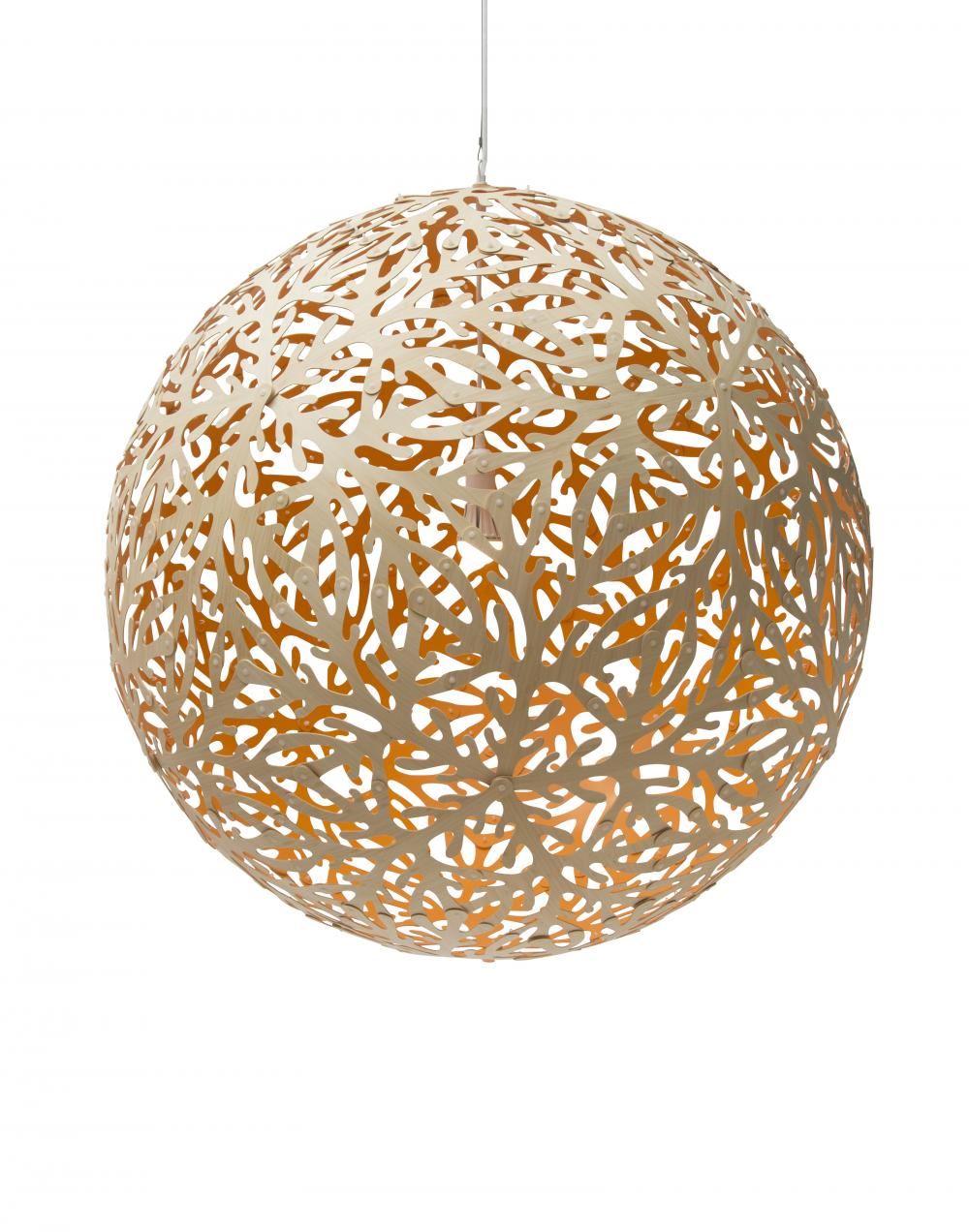 David Trubridge Sola Pendant Coloured 1 Side Large Orange Designer Pendant Lighting