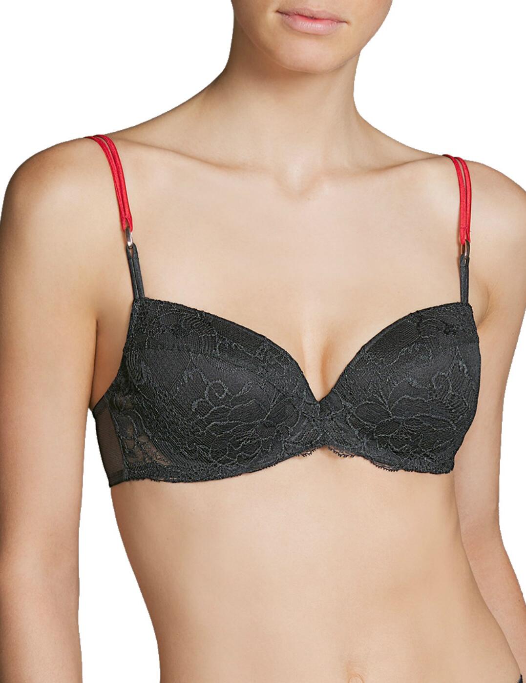 Create the perfect lingerie collection! Indulge in glamorous and high-quality lingerie, with the Aspen collection, by Andres Sarda! Offering a classic and chic, polka-dot design with a contemporary twist, Aspen oozes sophistication and elegance, with decorative, luscious floral lace at the apex, to complete the look. This bra is underwired to offer great support and uplift and it is also padded to accentuate cleavage and offer a natural-looking boost. The plunge style cups offer a flattering neckline and the bra secures at the rear with a traditional hook and eye fastening.  Chic and elegant design Comfortable fit Underwired support Padded for uplift Popular plunging design Beautiful floral lace Adjustable straps Hook and eye closure at the rear Composition:- Polyester:72% &pipe; Polyamide:26% &pipe; Elastane:2%  Listed in UK sizes  41674-76311-1012351 3307916 Padded Plunge Bra