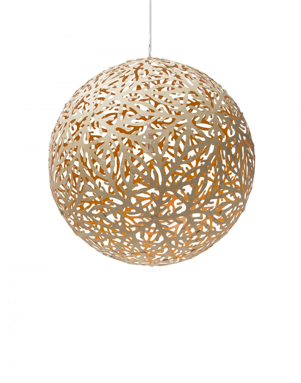 David Trubridge Sola Pendant Coloured 1 Side Medium Orange Designer Pendant Lighting