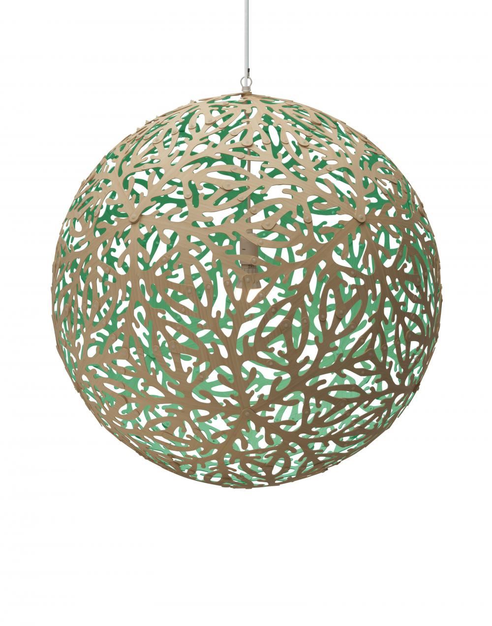 David Trubridge Sola Pendant Coloured 1 Side Large Aqua Blue Designer Pendant Lighting