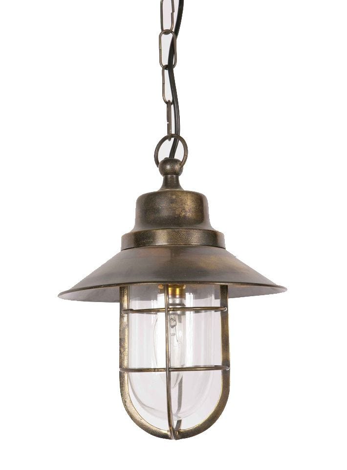 Limehouse Wheelhouse Pendant Distressed Brassgold Designer Pendant Lighting