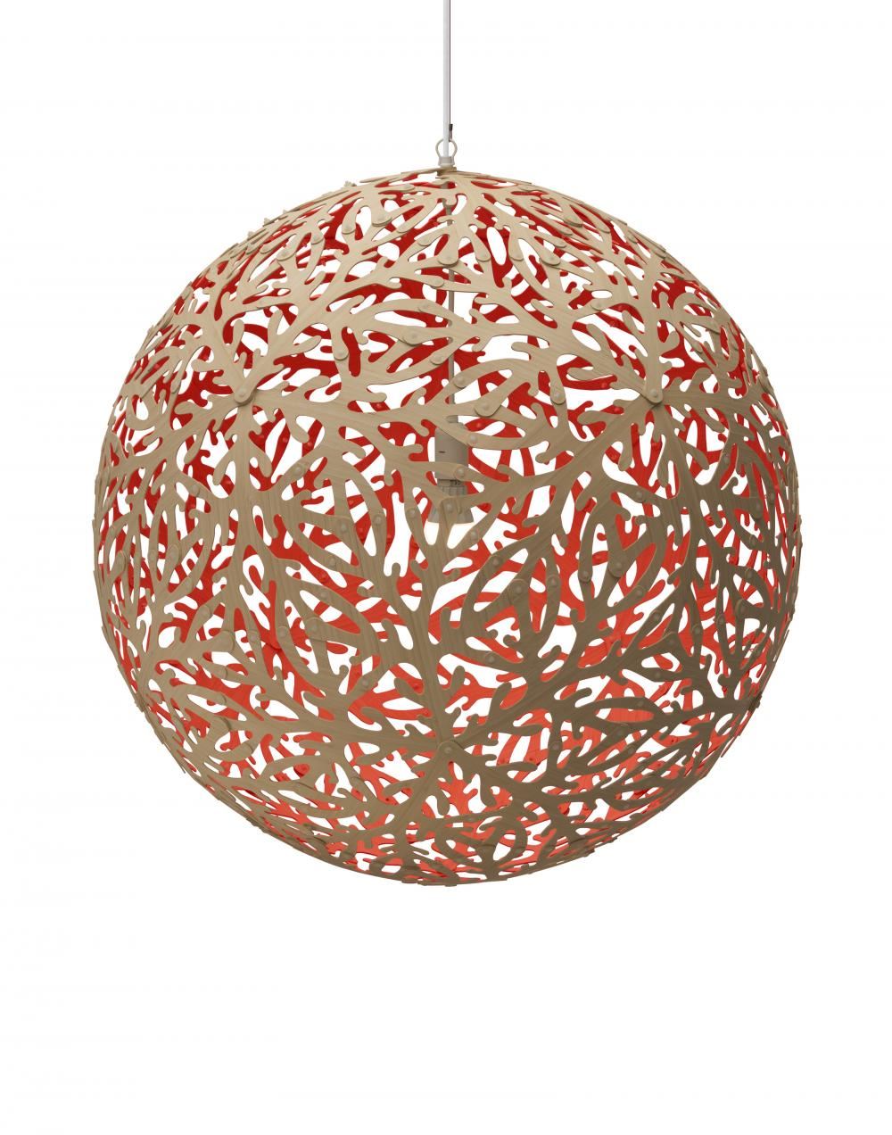 David Trubridge Sola Pendant Coloured 1 Side Large Red Designer Pendant Lighting