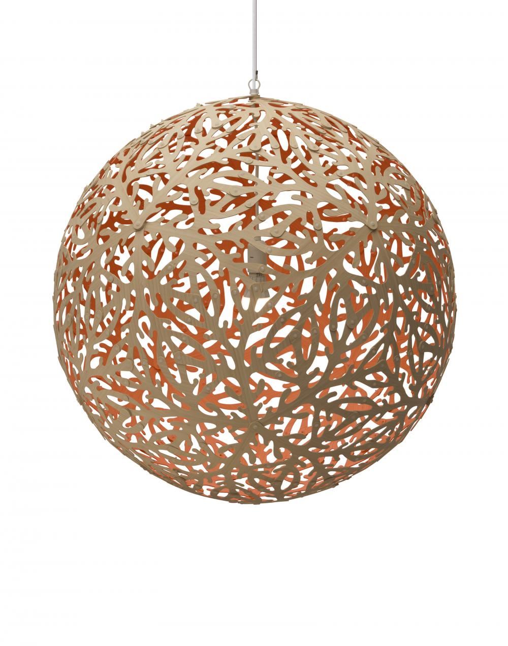 David Trubridge Sola Pendant Coloured 1 Side Large Pink Designer Pendant Lighting