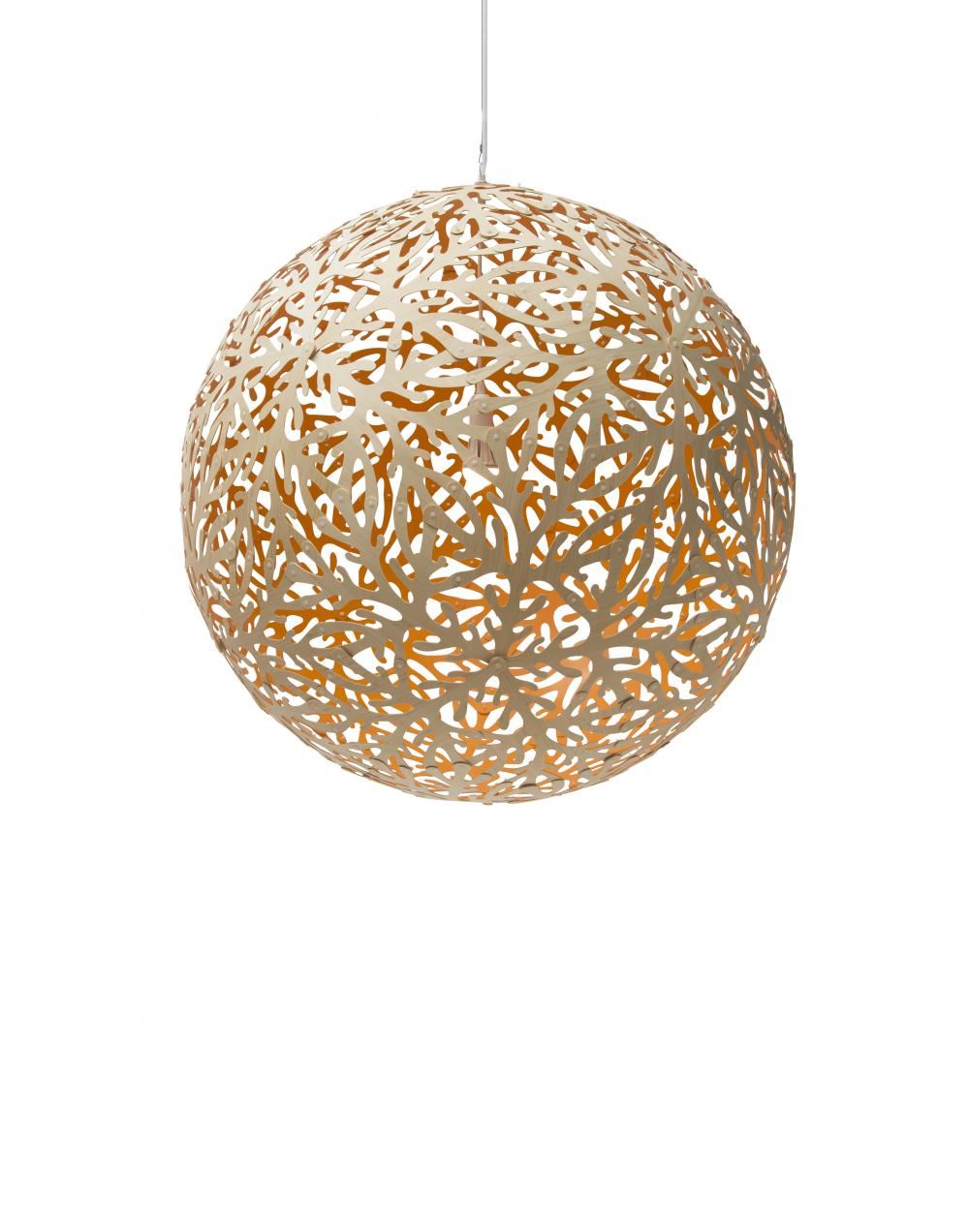 David Trubridge Sola Pendant Coloured 1 Side Small Orange Designer Pendant Lighting