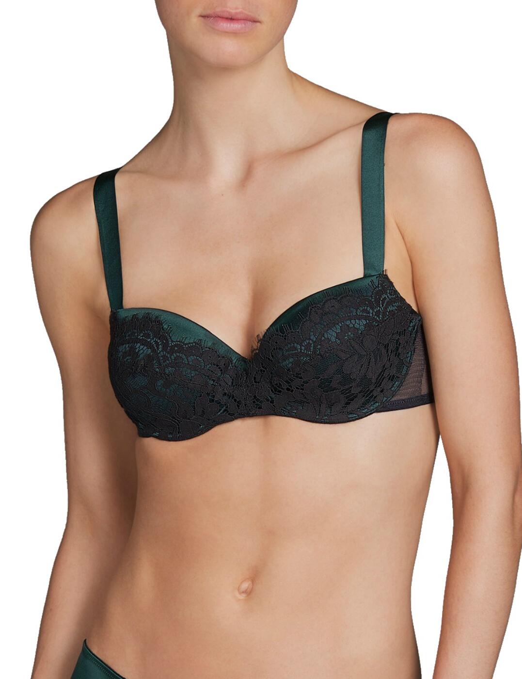 Comfort is key when it comes to top-tier lingerie. With the Megeve range from Andres Sarda, comfort is perfectly blended with contemporary looks to create the perfect lingerie collection! This gorgeous balcony bra offers full coverage for modesty, and supportive underwiring ensures you are supported at all times. The bra is padded for a comfortable feel and a rounded shape, and adjustable straps allow for an individual fit. Elegant lace covers the cups from top to bottom, offering a chic and sophisticated look. The bra fastens at the rear with a hook and eye closure and matching items are available offering a completed look!  Chic and feminine design Underwired for support Soft handle materials Comfortable fit and feel Contemporary styling Gorgeous lace cups Adjustable straps Hook and eye closure Matching items available! Composition:- Polyester:63%, Silk:28%, Polyamide:6%, Elastane:2%, Cotton:1% Listed in UK sizes  41711-76367-1012771 3308014 Full Cup Bra