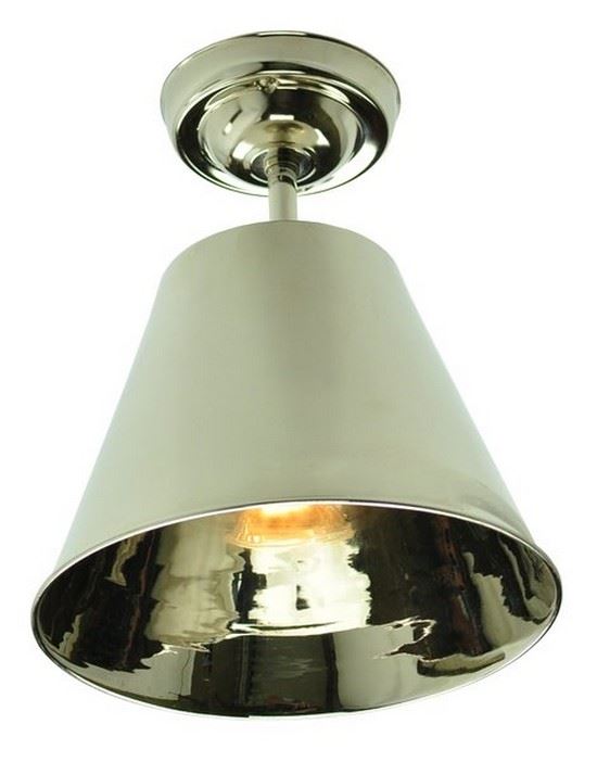 Limehouse Map Room Flush Ceiling Pendant Polished Nickel Silver Designer Pendant Lighting