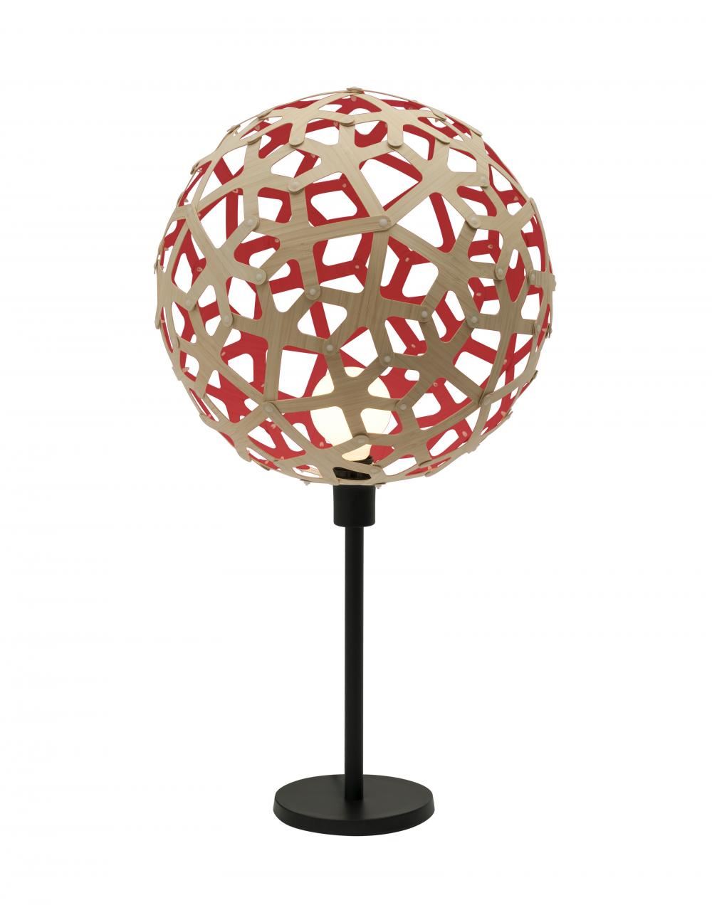 Coral Table Lamp Coloured 1 Side Red Black Powdercoated Aluminium