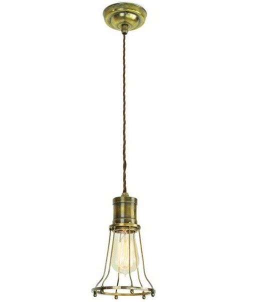 Limehouse Marconi Single Pendant Antique Brass Brassgold Designer Pendant Lighting