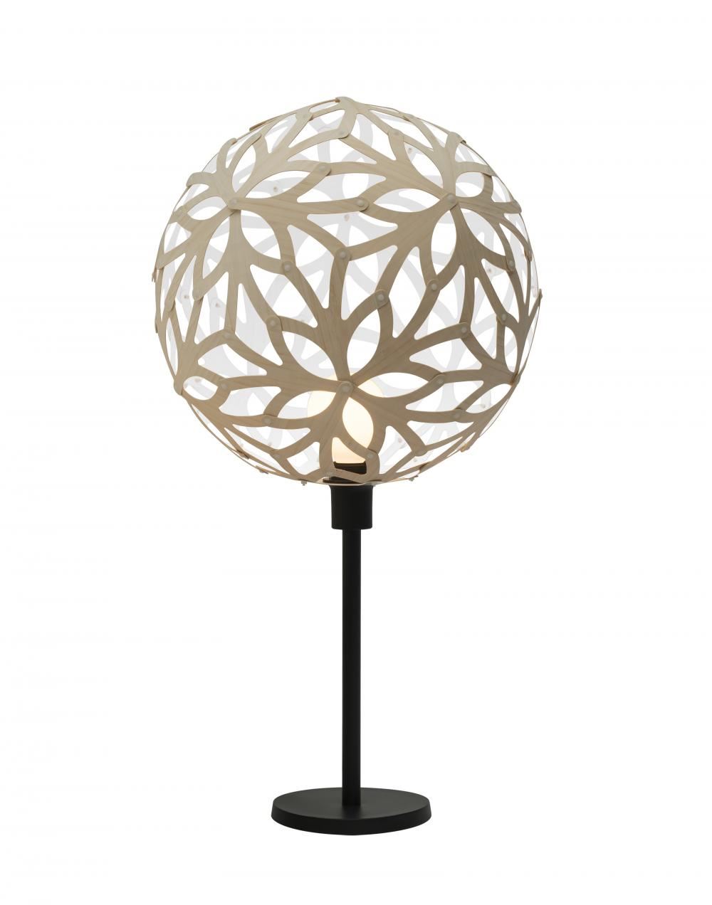 Floral Table Lamp Coloured 1 Side White Black Powdercoated Aluminium