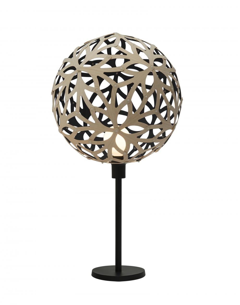 Floral Table Lamp Coloured 1 Side Black White Powdercoated Aluminium