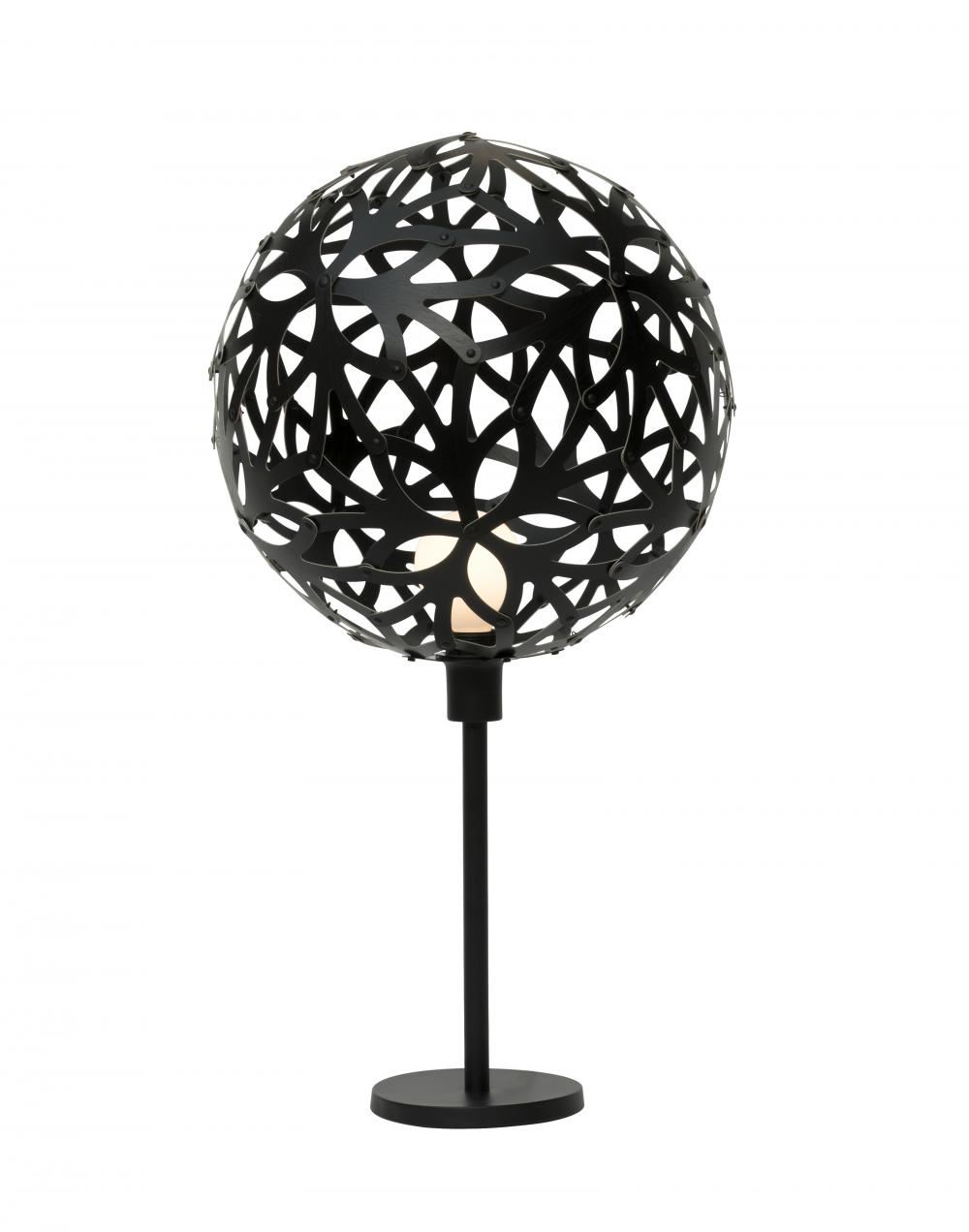 Floral Table Lamp Coloured 2 Sides Black Black Powdercoated Aluminium