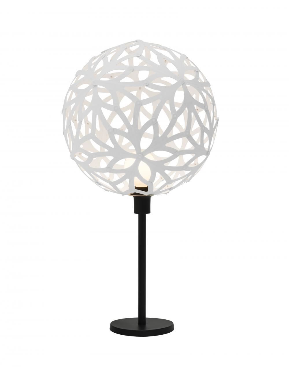 Floral Table Lamp Coloured 2 Sides White Black Powdercoated Aluminium