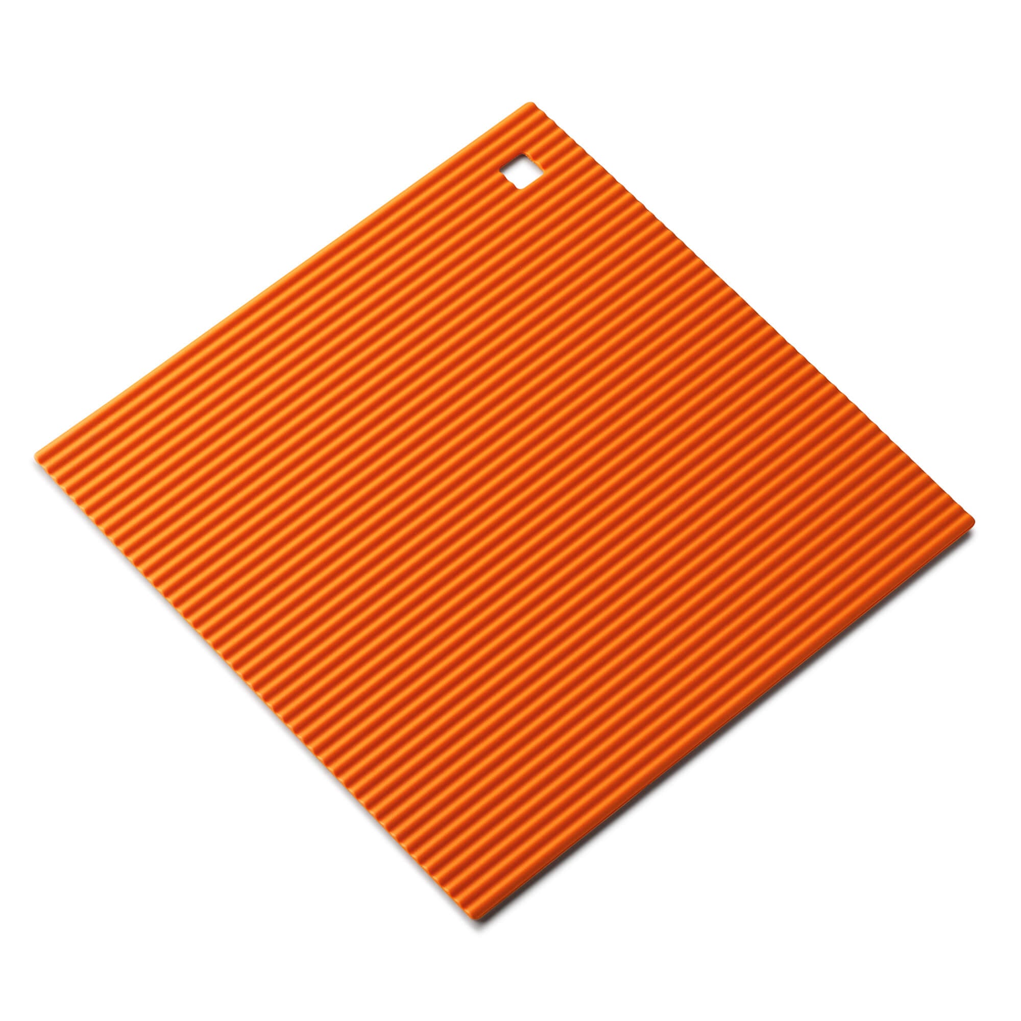 Zeal Silicone Square Hot Mat Trivet, Worktop Protector, 22cm, Neon Orange