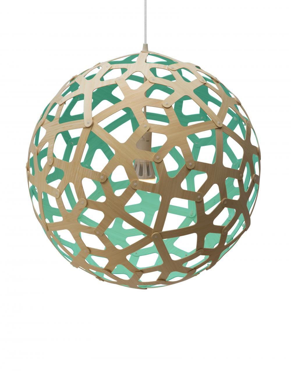 David Trubridge Coral Pendant Coloured 1 Side Medium Aqua Blue Designer Pendant Lighting