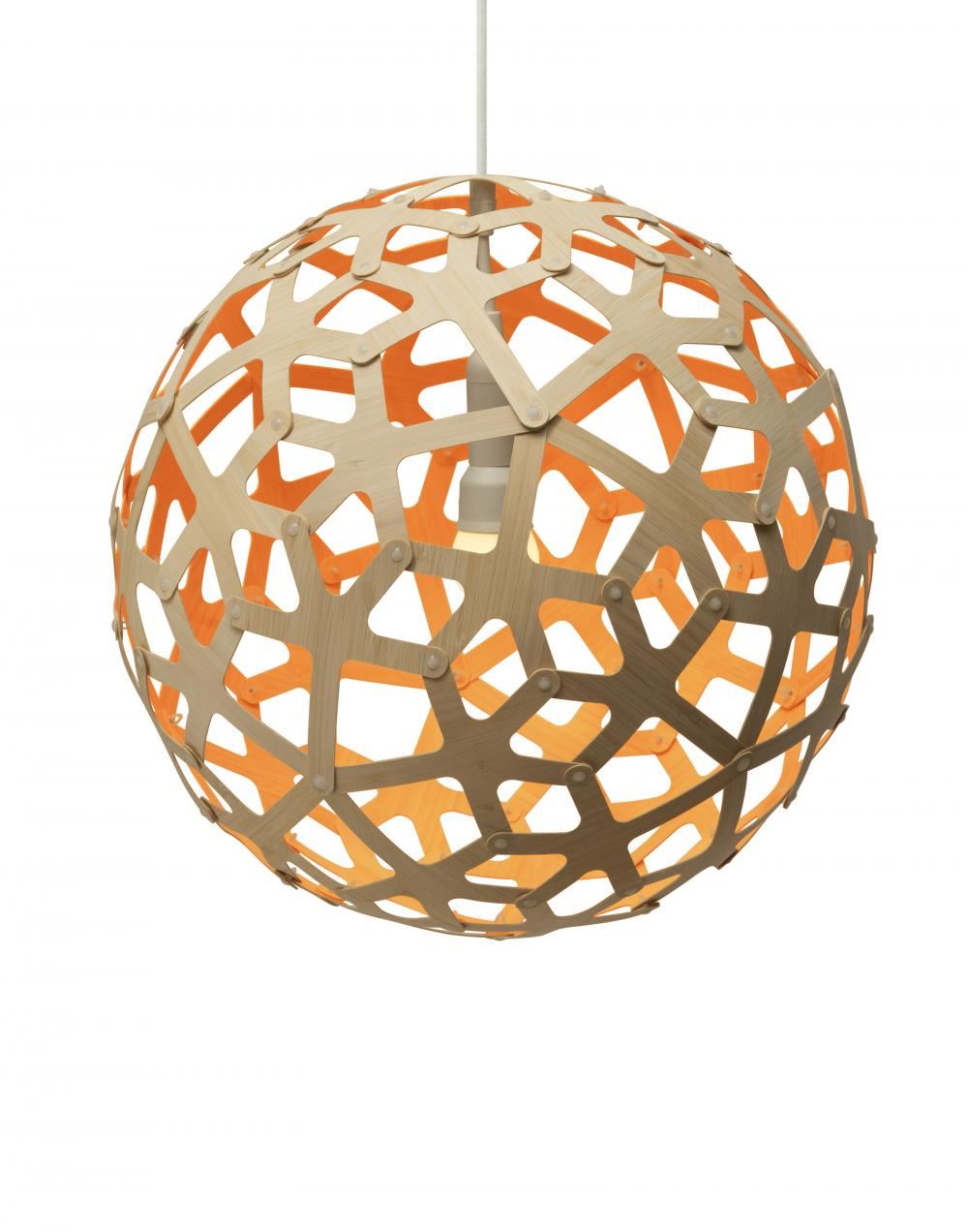 David Trubridge Outlet Coral Pendant Coloured 1 Side Small Orange Designer Pendant Lighting