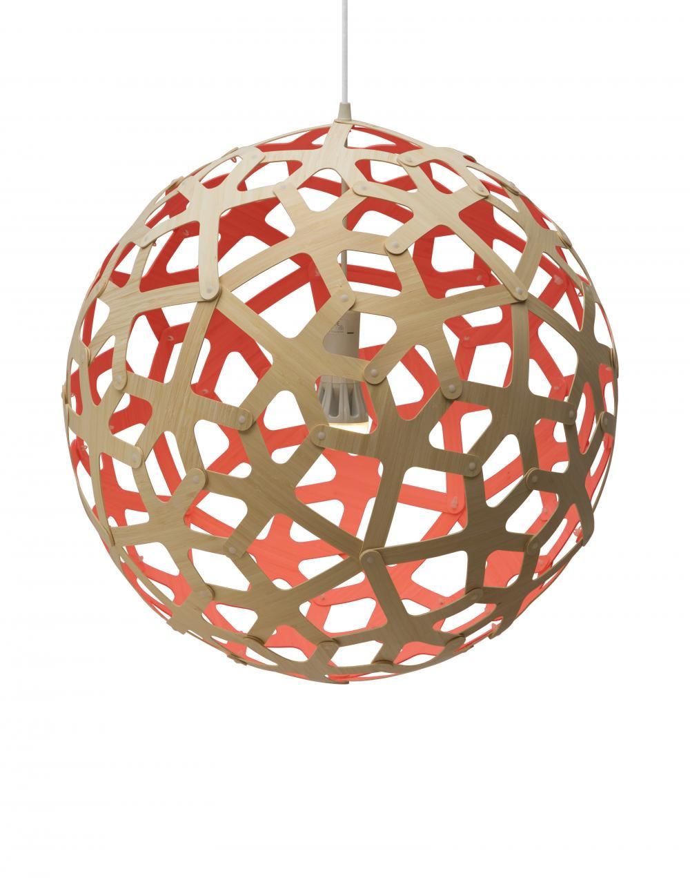 David Trubridge Coral Pendant Coloured 1 Side Medium Red Designer Pendant Lighting