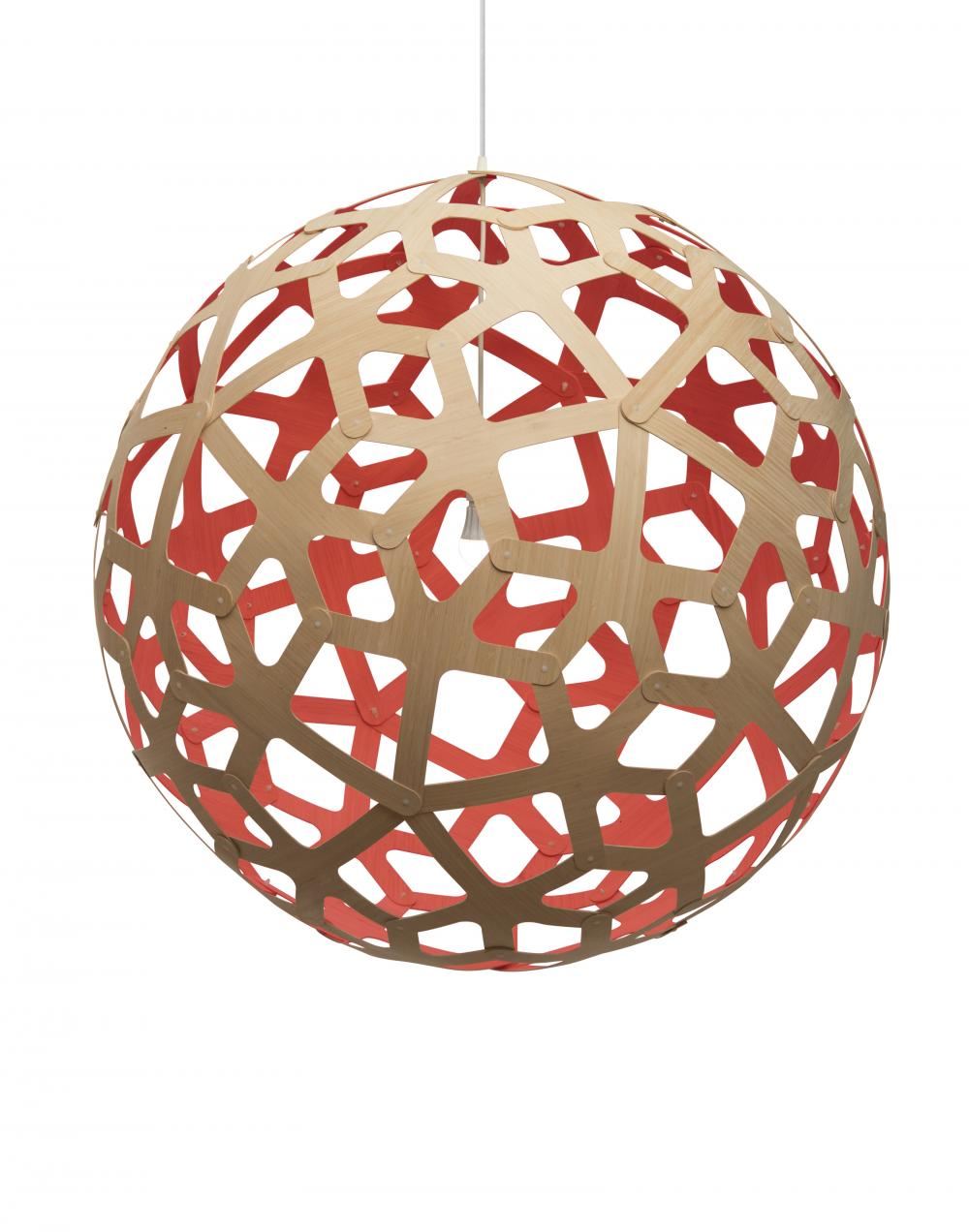 David Trubridge Coral Pendant Coloured 1 Side Large Red Designer Pendant Lighting