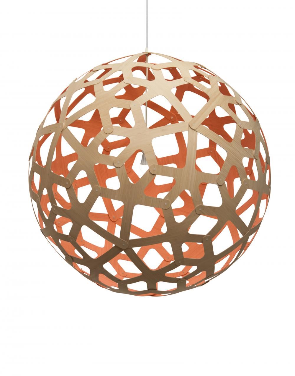 David Trubridge Coral Pendant Coloured 1 Side Large Pink Designer Pendant Lighting