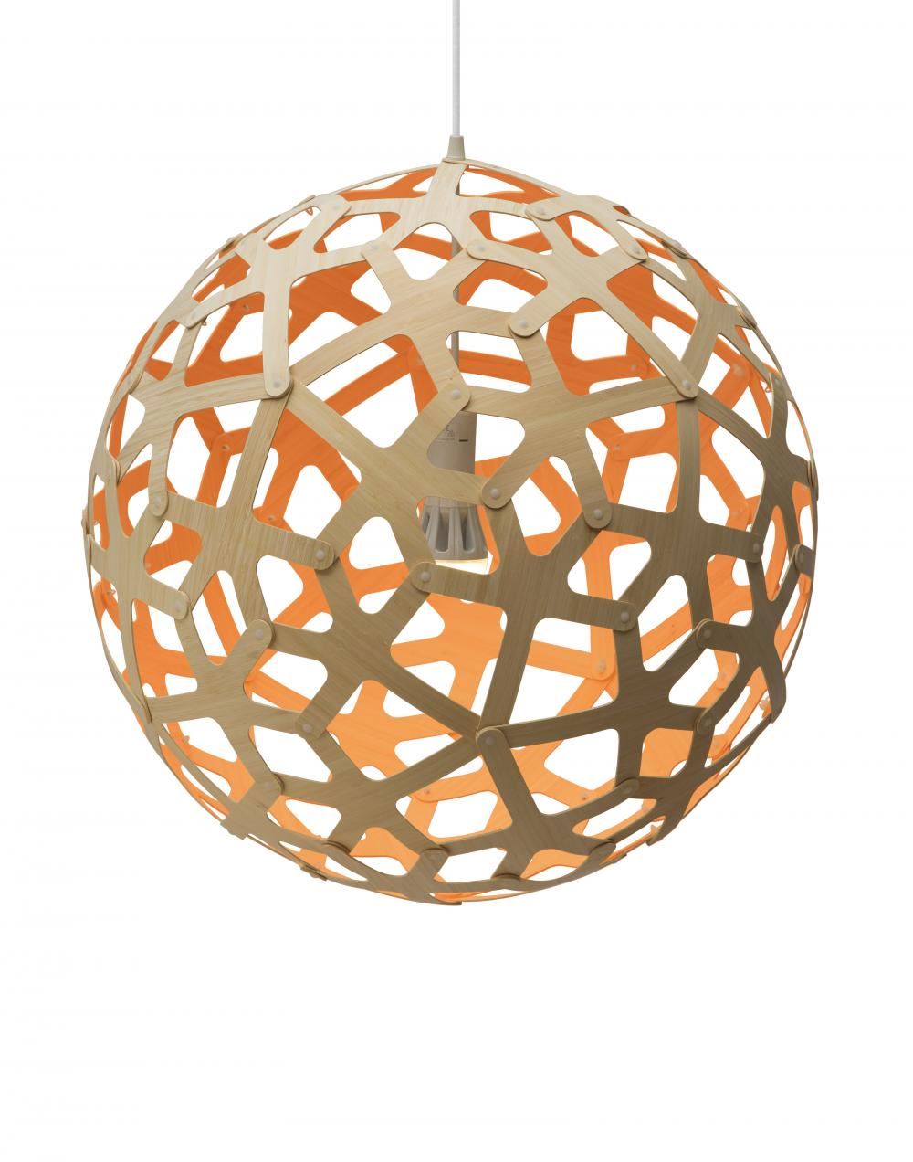 David Trubridge Coral Pendant Coloured 1 Side Medium Orange Designer Pendant Lighting