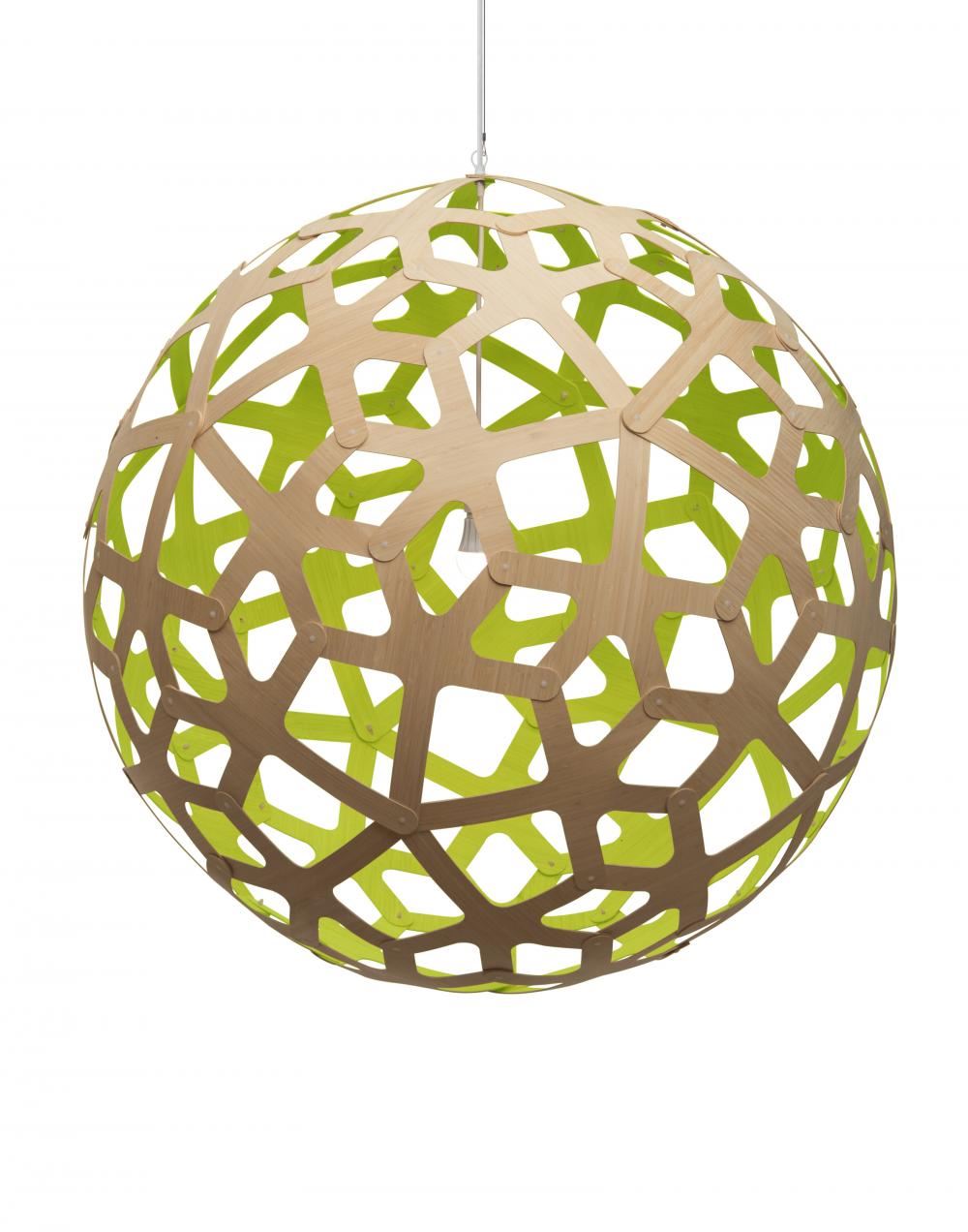 David Trubridge Coral Pendant Coloured 1 Side Xxl Lime Green Designer Pendant Lighting