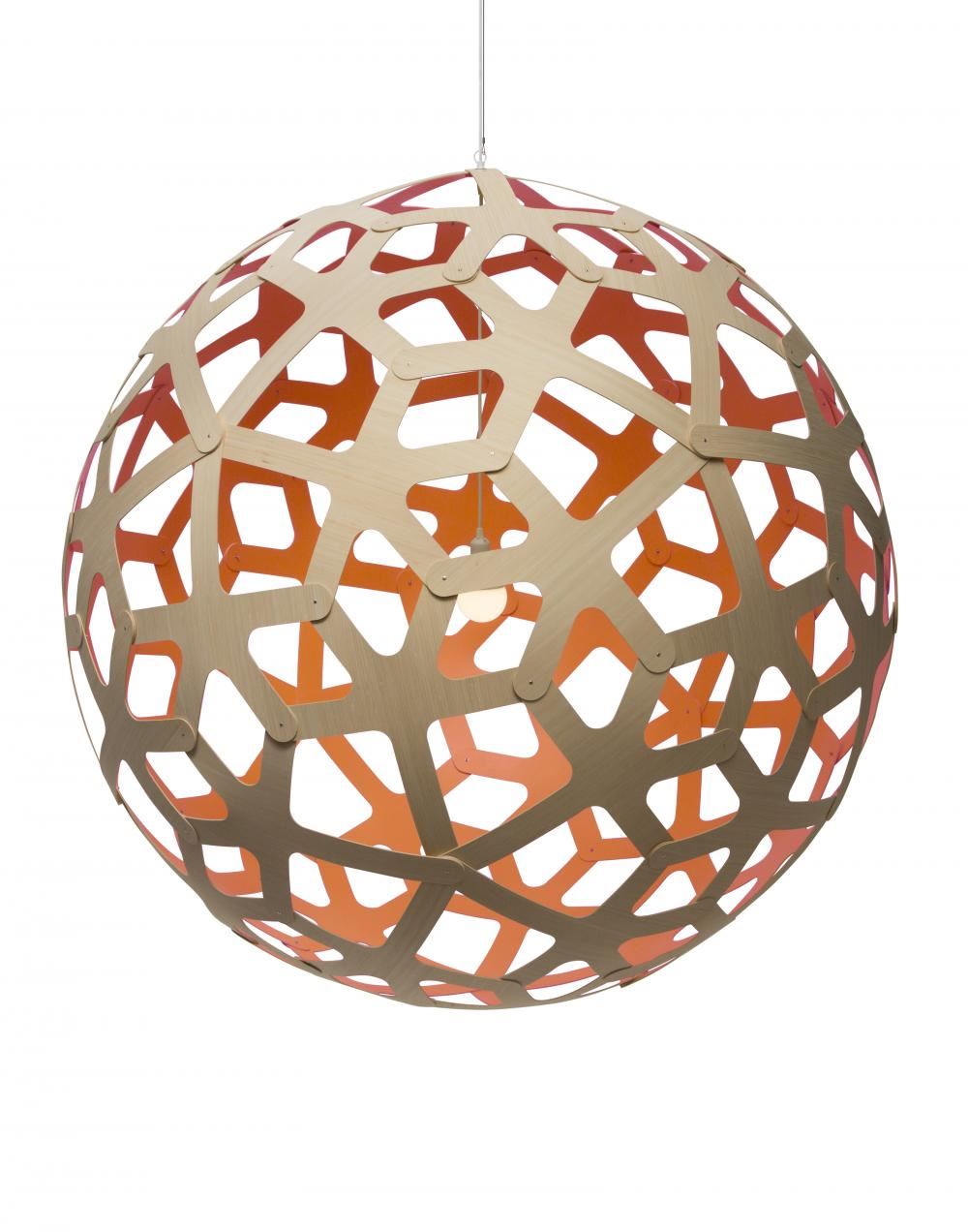 David Trubridge Coral Pendant Coloured 1 Side Giant Pink Designer Pendant Lighting