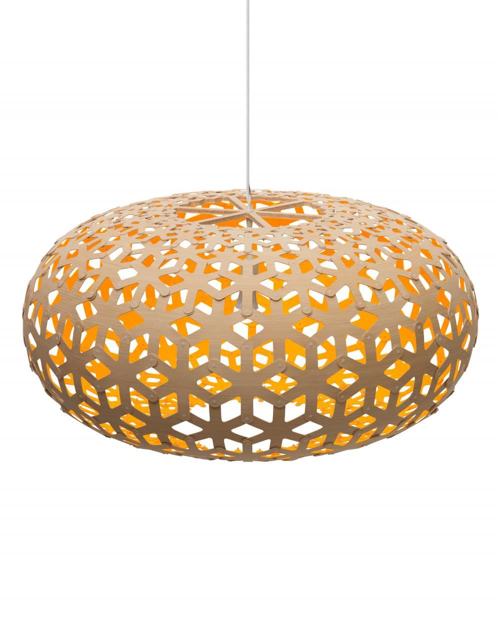 David Trubridge Snowflake Pendant Coloured 1 Side Medium Orange Designer Pendant Lighting