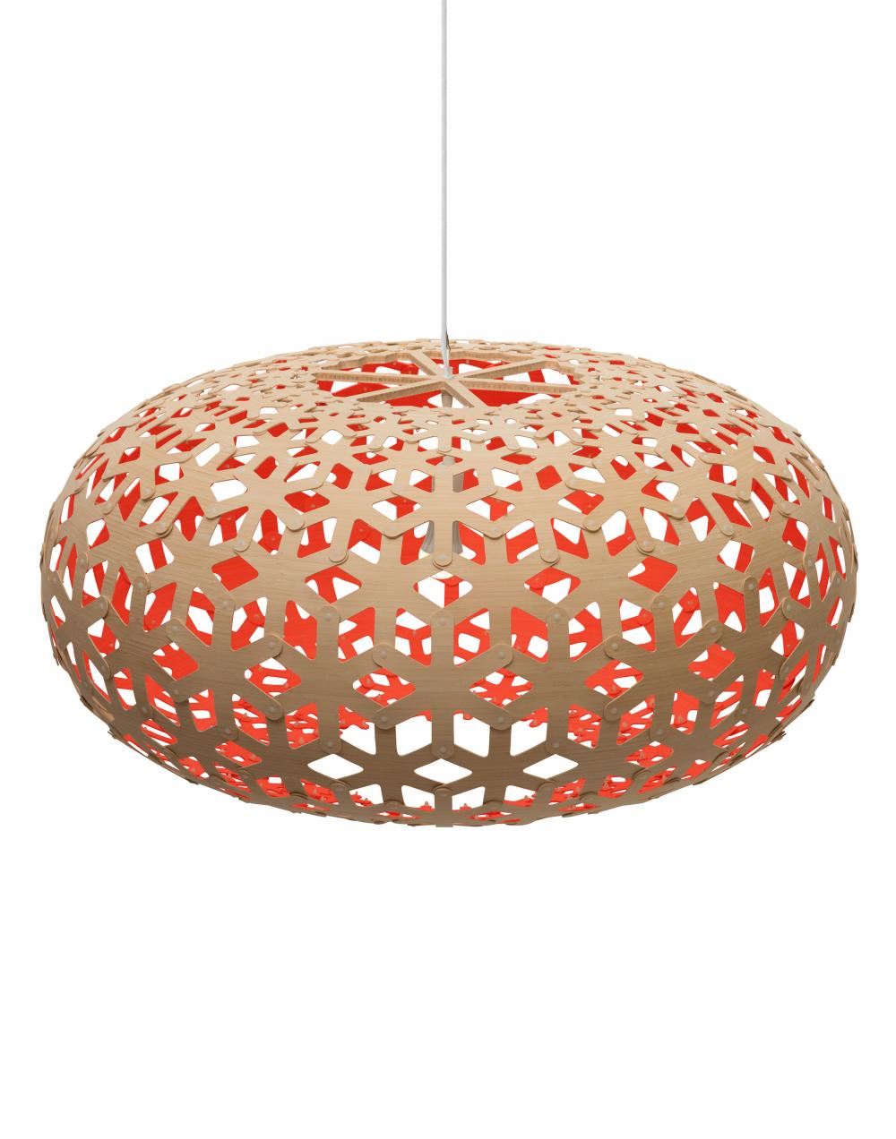 David Trubridge Snowflake Pendant Coloured 1 Side Medium Red Designer Pendant Lighting