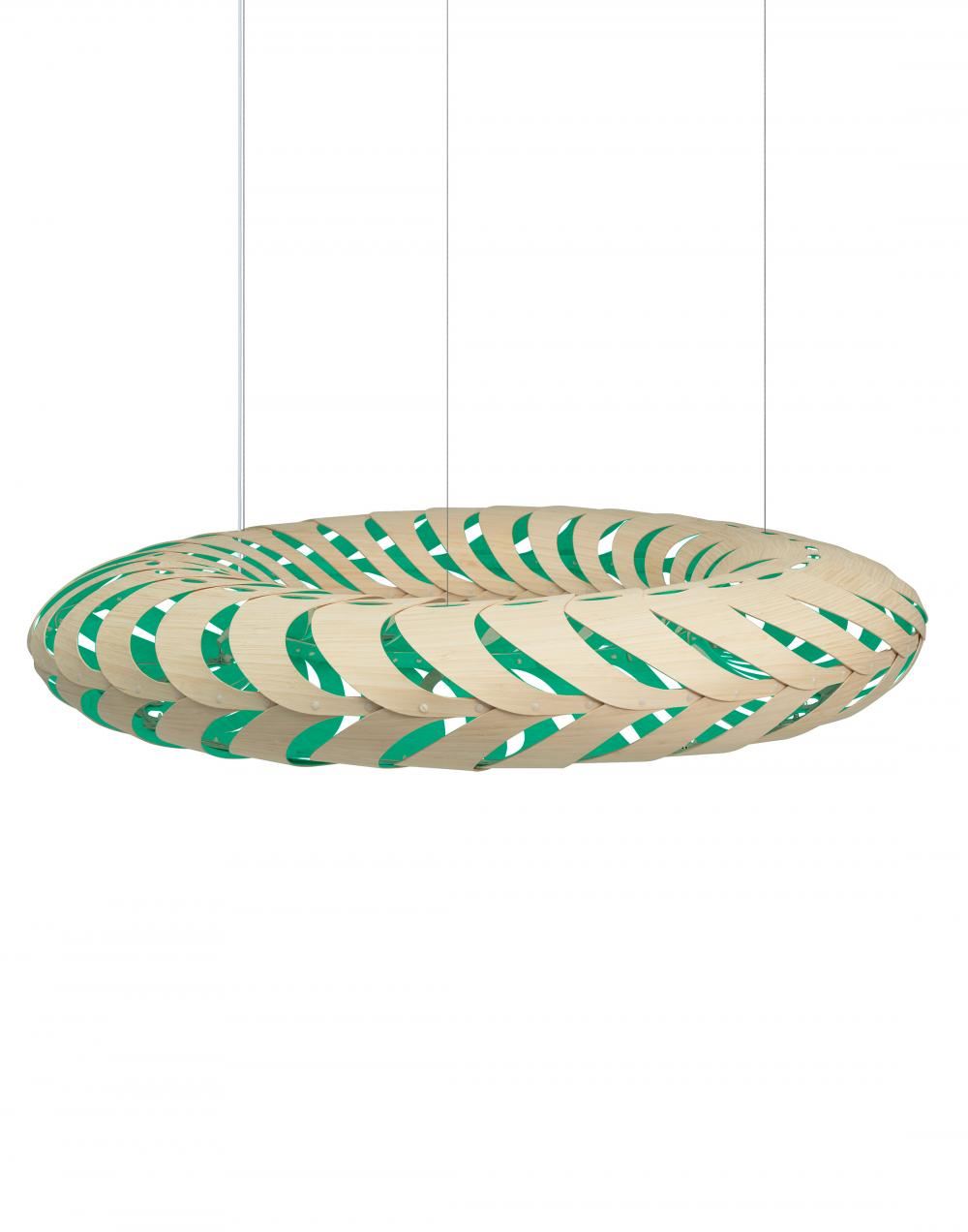 David Trubridge Maru Pendant Coloured 1 Side Small Aqua Blue Designer Pendant Lighting