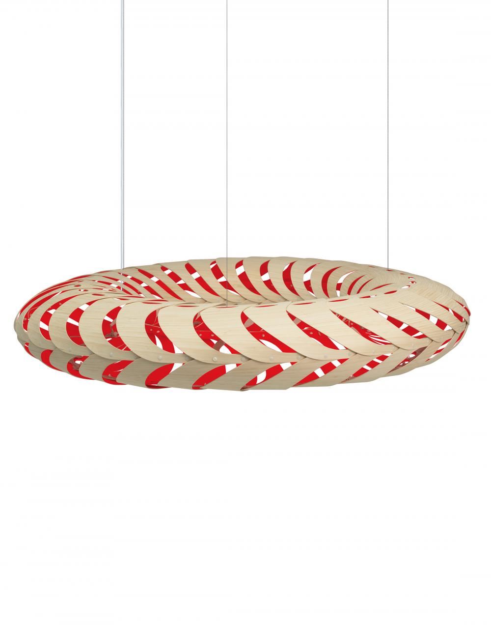 David Trubridge Maru Pendant Coloured 1 Side Large Red Designer Pendant Lighting