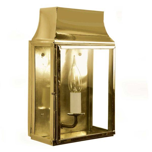 Strathmore Wall Lantern Small Lacquered Polished Brass