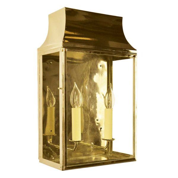 Strathmore Wall Lantern Large Lacquered Polished Brass