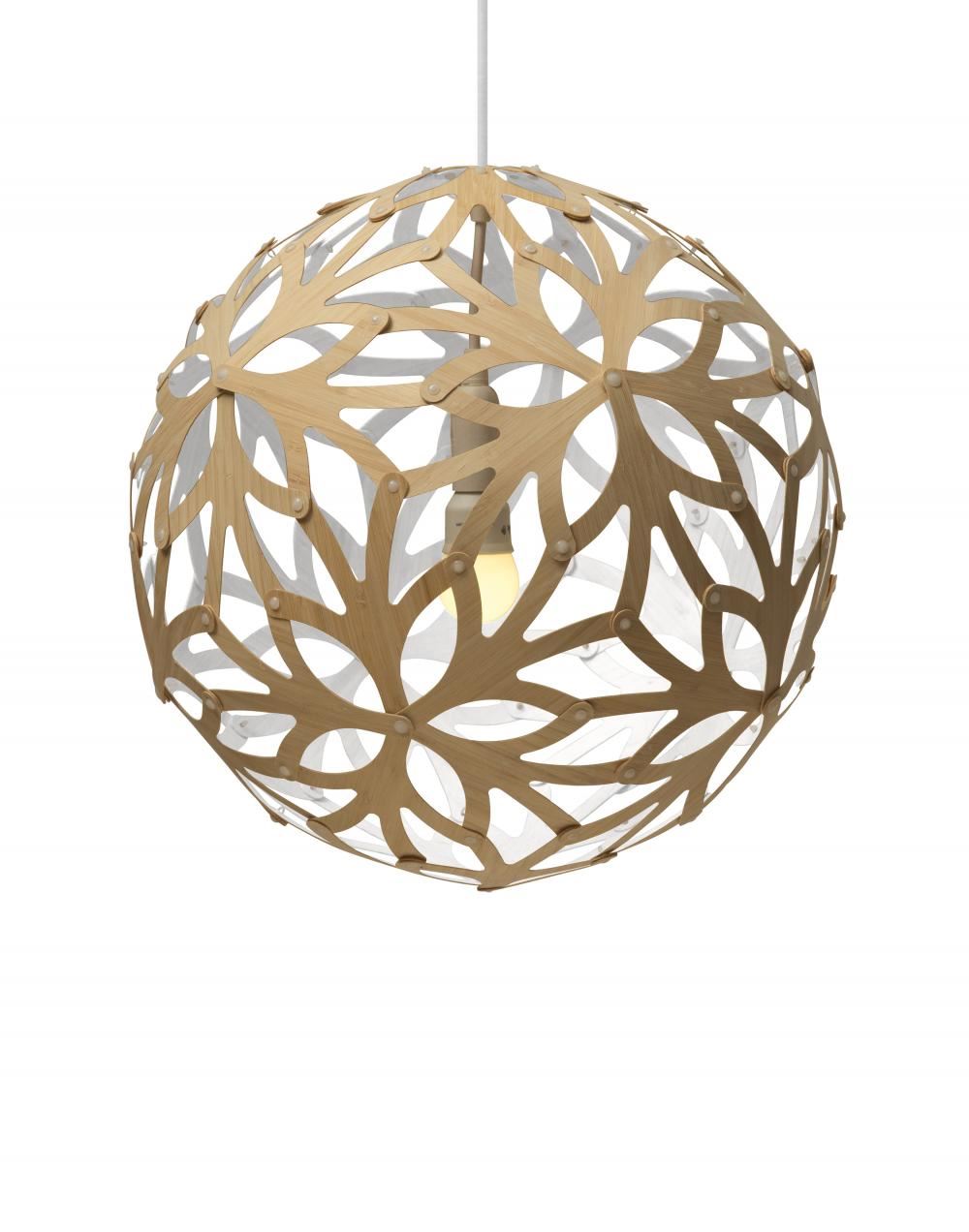 David Trubridge Floral Pendant Coloured 1 Side Small White Designer Pendant Lighting