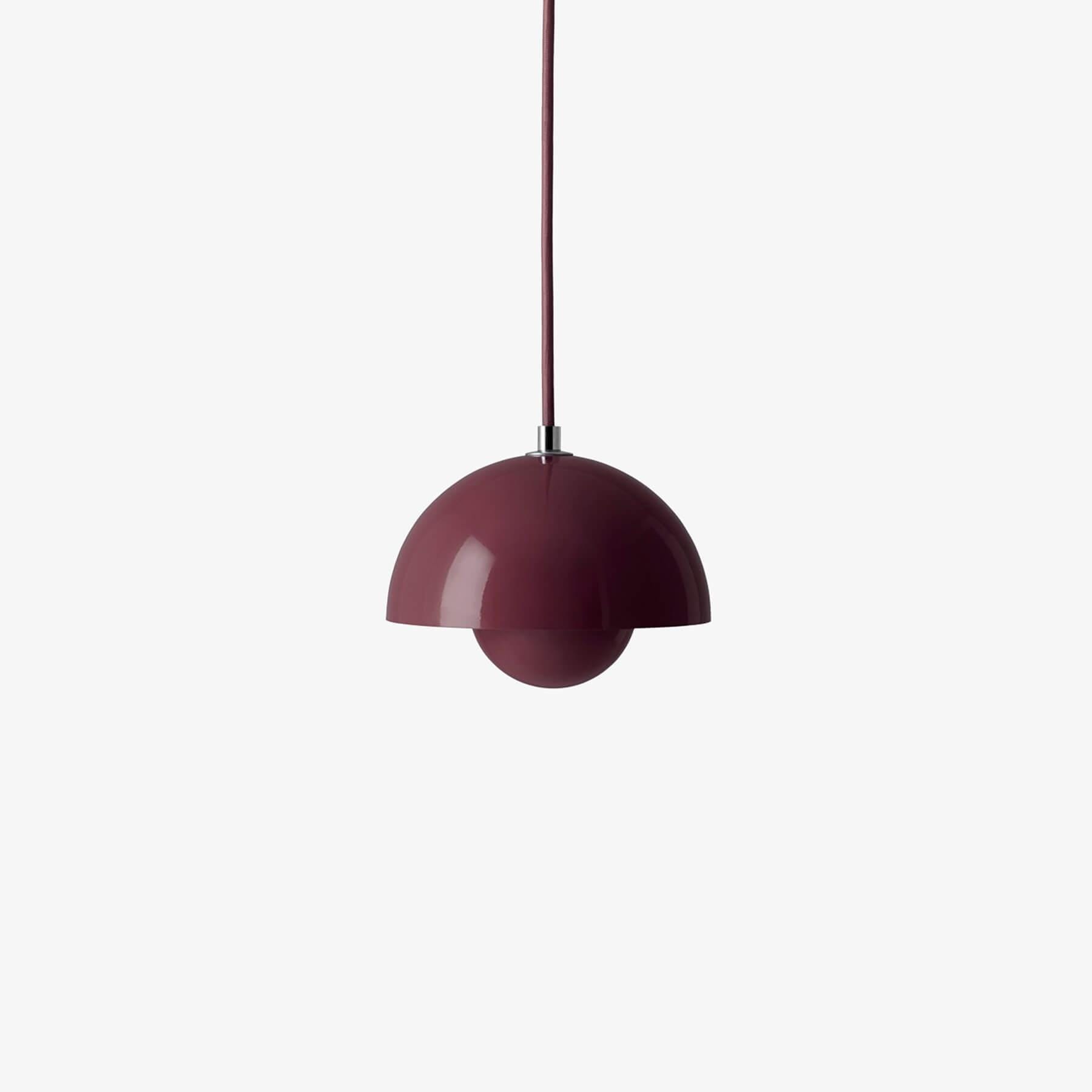 Tradition Flowerpot Vp10 Pendant Light Dark Plum Red Designer Pendant Lighting