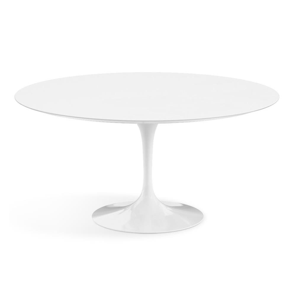 Knoll Saarinen Dining Table Round Laminate Xxl White Base White Laminate Top Designer Furniture From Holloways Of Ludlow